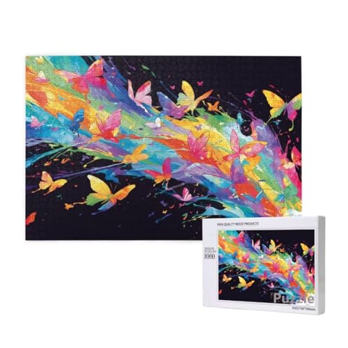Schmetterling Puzzle 2000 Teile Erwachsene, Groß Puzzle Farbe Muster Design, Jigsaw 99x70cm Size mit Geschenkboxverpackung, Wanddeko Wohnzimmer, Geschenke für Frauen, Geschenke für Männer,Model156 von Dozsconz