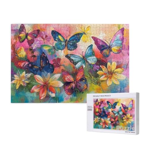 Schmetterling Puzzle 3000 Teile Erwachsene, Groß Puzzle Farbe Muster Design, Jigsaw 122x81cm Size mit Geschenkboxverpackung, Wanddeko Wohnzimmer, Geschenke für Frauen, Geschenke für Männer,Model1116 von Dozsconz