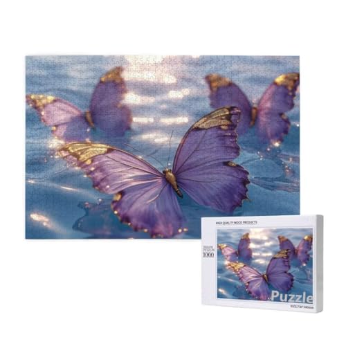Schmetterling Puzzle 3000 Teile Erwachsene, Groß Puzzle Lila Muster Design, Jigsaw 122x81cm Size mit Geschenkboxverpackung, Wanddeko Wohnzimmer, Geschenke für Frauen, Geschenke für Männer,Model1692 von Dozsconz