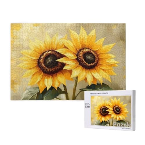 Sonnenblume Puzzle 1500 Teile Erwachsene, Groß Puzzle anlage Muster Design, Jigsaw 87x57cm Size mit Geschenkboxverpackung, Wanddeko Wohnzimmer, Geschenke für Frauen, Geschenke für Männer,Model1090 von Dozsconz