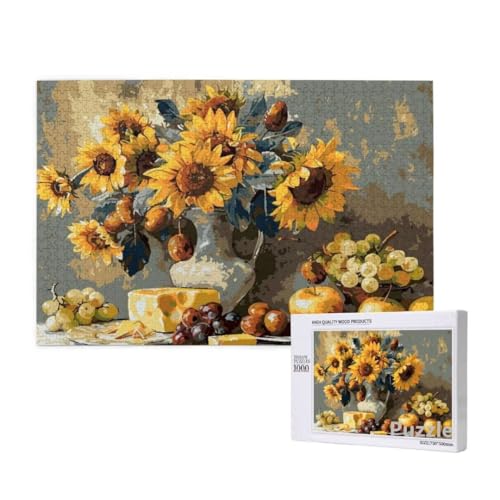 Sonnenblume Puzzle 3000 Teile Erwachsene, Groß Puzzle Obst Muster Design, Jigsaw 122x81cm Size mit Geschenkboxverpackung, Wanddeko Wohnzimmer, Geschenke für Frauen, Geschenke für Männer,Model1140 von Dozsconz