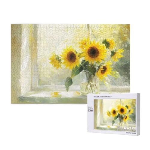 Sonnenblume Puzzle 3000 Teile Erwachsene, Groß Puzzle anlage Muster Design, Jigsaw 122x81cm Size mit Geschenkboxverpackung, Wanddeko Wohnzimmer, Geschenke für Frauen, Geschenke für Männer,Model852 von Dozsconz