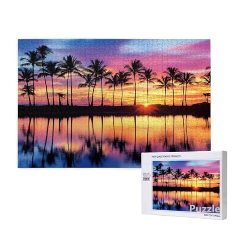 Sonnenuntergang Puzzle 1500 Teile Erwachsene, Groß Puzzle Baum Muster Design, Jigsaw 87x57cm Size mit Geschenkboxverpackung, Wanddeko Wohnzimmer, Geschenke für Frauen, Geschenke für Männer,Model1060 von Dozsconz
