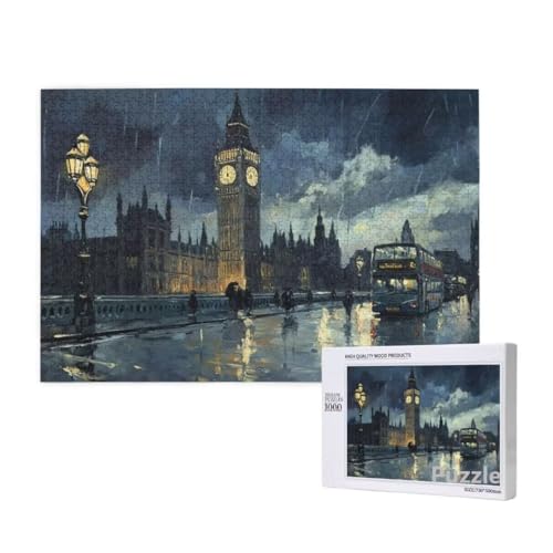 Stadt Puzzle 3000 Teile Erwachsene, Groß Puzzle StraßE Muster Design, Holz Jigsaw 122x81cm Size mit Geschenkboxverpackung for Wanddeko Wohnzimmer, Geschenke für Frauen, Geschenke für Männer,Model1002 von Dozsconz