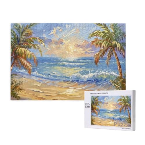 Strand Puzzle 3000 Teile Erwachsene, Groß Puzzle Landschaft Muster Design, Jigsaw 122x81cm Size mit Geschenkboxverpackung, Wanddeko Wohnzimmer, Geschenke für Frauen, Geschenke für Männer,Model140 von Dozsconz