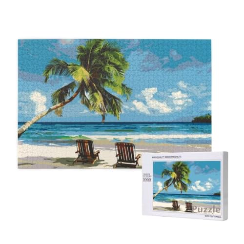 Strand Puzzle 3000 Teile Erwachsene, Groß Puzzle Landschaft Muster Design, Jigsaw 122x81cm Size mit Geschenkboxverpackung, Wanddeko Wohnzimmer, Geschenke für Frauen, Geschenke für Männer,Model390 von Dozsconz