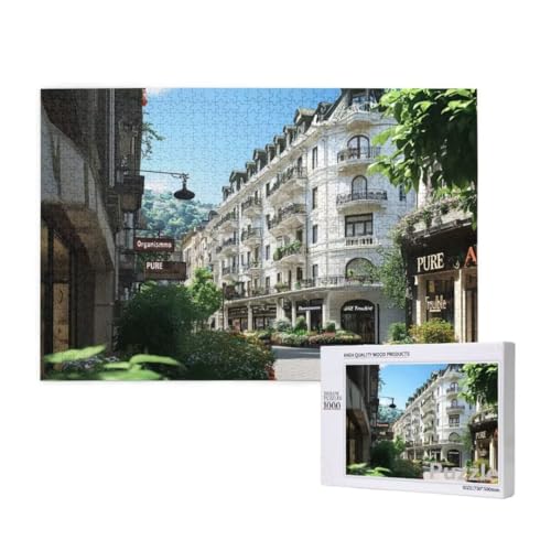 StraßE Puzzle 1000 Teile Erwachsene, Groß Puzzle Architektur Muster Design, Jigsaw 75x50cm Size mit Geschenkboxverpackung, Wanddeko Wohnzimmer, Geschenke für Frauen, Geschenke für Männer,Model908 von Dozsconz