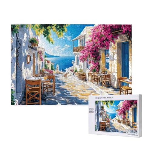 StraßE Puzzle 3000 Teile Erwachsene, Groß Puzzle Blume Muster Design, Holz Jigsaw 122x81cm Size mit Geschenkboxverpackung for Wanddeko Wohnzimmer, Geschenke für Frauen, Geschenke für Männer,Model900 von Dozsconz