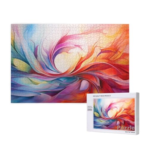 Streifen Puzzle 1500 Teile Erwachsene, Groß Puzzle Farbe Muster Design, Holz Jigsaw 87x57cm Size mit Geschenkboxverpackung for Wanddeko Wohnzimmer, Geschenke für Frauen, Geschenke für Männer,Model196 von Dozsconz