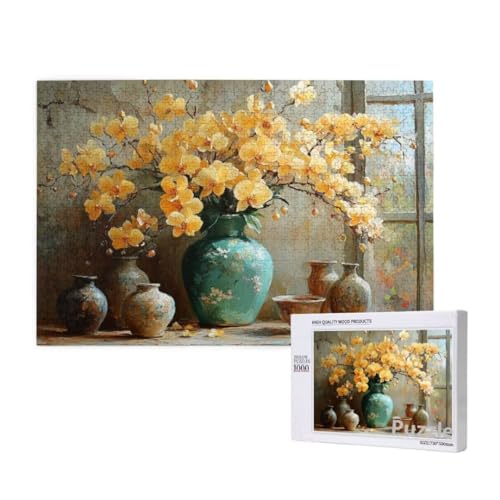 Vase Puzzle 1000 Teile Erwachsene, Groß Puzzle Blume Muster Design, Holz Jigsaw 75x50cm Size mit Geschenkboxverpackung for Wanddeko Wohnzimmer, Geschenke für Frauen, Geschenke für Männer,Model1616 Vase Puzzle 1000 Teile Erwachsene, Groß Puzzle Blume Muster Design, Holz Jigsaw 75x50cm Size mit Geschenkboxverpackung for Wanddeko Wohnzimmer, Geschenke für Frauen, Geschenke für Männer,Model1616 von Dozsconz