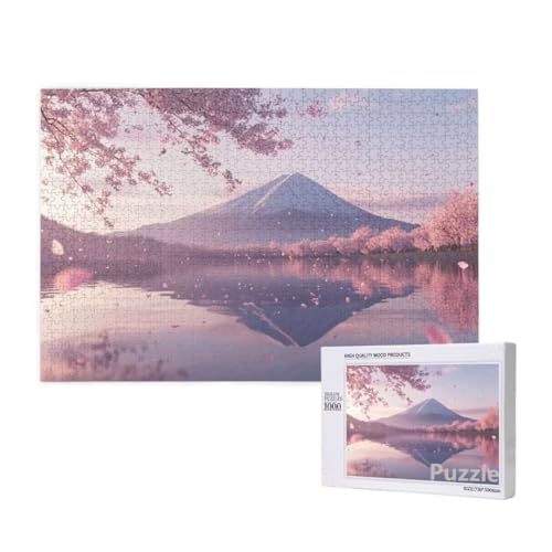 Vulkan Fuji Puzzle 3000 Teile Erwachsene, Groß Puzzle KirschblüTen Muster, Jigsaw 122x81cm Size mit Geschenkboxverpackung, Wanddeko Wohnzimmer, Geschenke für Frauen, Geschenke für Männer,Model558 von Dozsconz