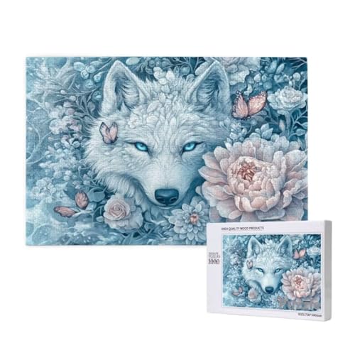 Wolf Puzzle 2000 Teile Erwachsene, Groß Puzzle Schmetterling Muster Design, Jigsaw 99x70cm Size mit Geschenkboxverpackung, Wanddeko Wohnzimmer, Geschenke für Frauen, Geschenke für Männer,Model266 von Dozsconz