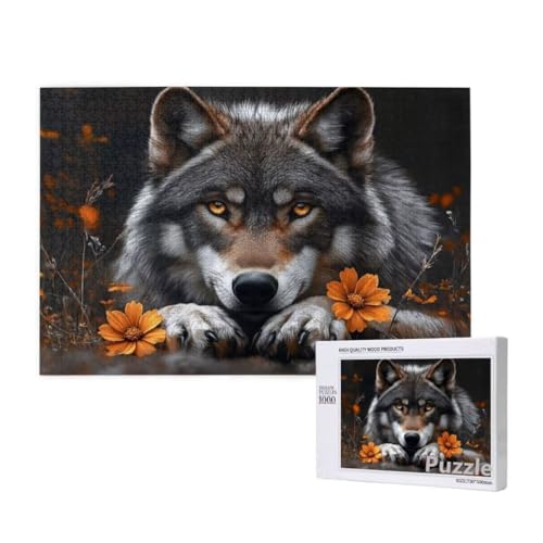 Wolf Puzzle 3000 Teile Erwachsene, Groß Puzzle Blume Muster Design, Holz Jigsaw 122x81cm Size mit Geschenkboxverpackung for Wanddeko Wohnzimmer, Geschenke für Frauen, Geschenke für Männer,Model1680 Wolf Puzzle 3000 Teile Erwachsene, Groß Puzzle Blume Muster Design, Holz Jigsaw 122x81cm Size mit Geschenkboxverpackung for Wanddeko Wohnzimmer, Geschenke für Frauen, Geschenke für Männer,Model1680 von Dozsconz