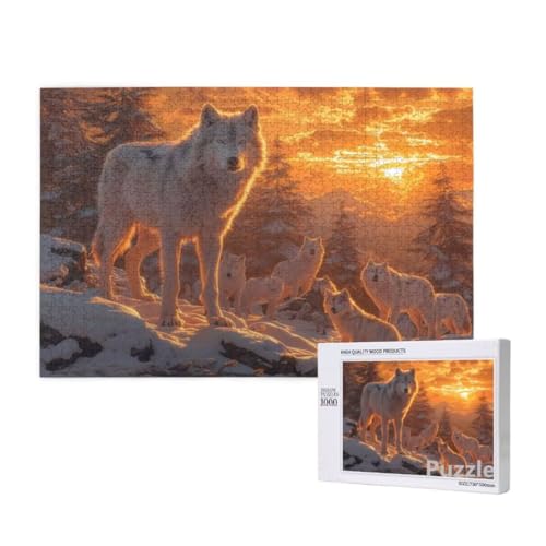 Wolf Puzzle 3000 Teile Erwachsene, Groß Puzzle Sonnenuntergang Muster Design, Jigsaw 122x81cm Size mit Geschenkboxverpackung, Wanddeko Wohnzimmer, Geschenke für Frauen, Geschenke für Männer,Model1232 Wolf Puzzle 3000 Teile Erwachsene, Groß Puzzle Sonnenuntergang Muster Design, Jigsaw 122x81cm Size mit Geschenkboxverpackung, Wanddeko Wohnzimmer, Geschenke für Frauen, Geschenke für Männer,Model1232 von Dozsconz