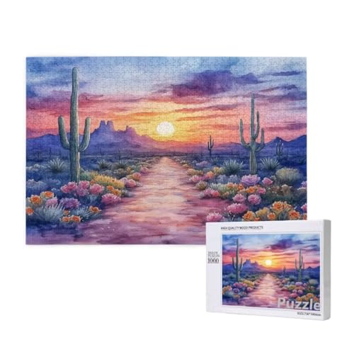 WüSte Puzzle 2000 Teile Erwachsene, Groß Puzzle Kaktus Muster Design, Holz Jigsaw 99x70cm Size mit Geschenkboxverpackung for Wanddeko Wohnzimmer, Geschenke für Frauen, Geschenke für Männer,Model1604 WüSte Puzzle 2000 Teile Erwachsene, Groß Puzzle Kaktus Muster Design, Holz Jigsaw 99x70cm Size mit Geschenkboxverpackung for Wanddeko Wohnzimmer, Geschenke für Frauen, Geschenke für Männer,Model1604 von Dozsconz