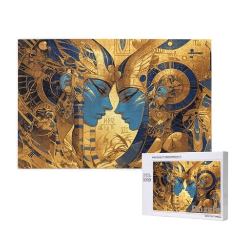 äGypten Puzzle 1500 Teile Erwachsene, Groß Puzzle Glauben Muster Design, Holz Jigsaw 87x57cm Size mit Geschenkboxverpackung for Wanddeko Wohnzimmer, Geschenke für Frauen, Geschenke für Männer,Model74 von Dozsconz