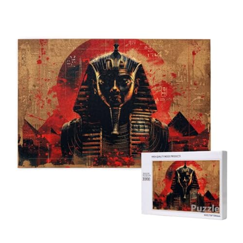 äGypten Puzzle 1500 Teile Erwachsene, Groß Puzzle Pharao Muster Design, Holz Jigsaw 87x57cm Size mit Geschenkboxverpackung for Wanddeko Wohnzimmer, Geschenke für Frauen, Geschenke für Männer,Model192 von Dozsconz