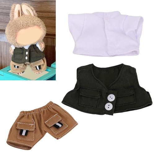 17 cm Puppenkleidung, Gentleman Style Weste Shirt Pant, 3 -teiliges Set Stylish Outfit, für 17 cm Plüschpuppen, Keine Puppe 17 cm Puppenkleidung, Gentleman Style Weste Shirt Pant, 3 -teiliges Set Stylish Outfit, für 17 cm Plüschpuppen, Keine Puppe von Dpofirs