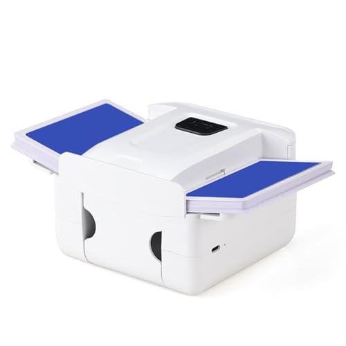 Dpofirs Automatischer Karten Mischler, One Press Electric Playing Card Spender Niedriger Rauschen für 1 2 Decks, Tragbare Mischmaschine Wieder Aufgeladen für Reisen Family Treffen (White) von Dpofirs