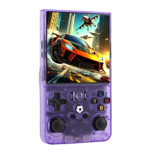 Dpofirs Dual 3D Joysticks Handheld Gaming -Konsole mit Richtungsschlüsseldesign, 4 Zoll 720 × 720 Vollfeind Hochauflösender Bildschirm (Klares lila) von Dpofirs