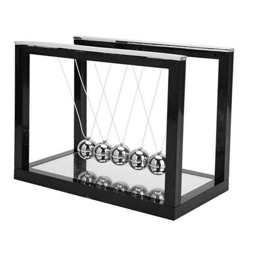 Dpofirs Newtons Cradle, Schreibtischspielzeug Newtons Cradle Large, Erziehungswissenschaftliches Spielzeug für Geschenke und Kinderspielzeug(Black) von Dpofirs
