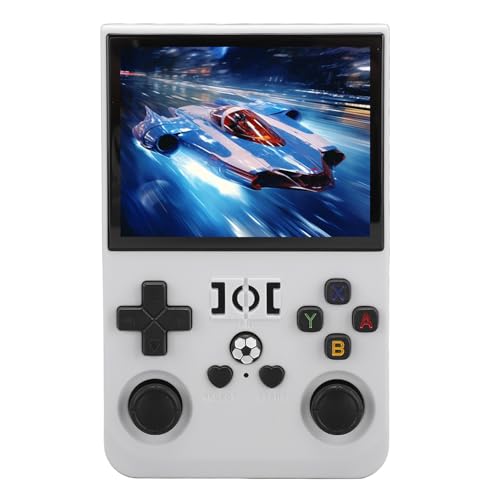 Handheld-Spielekonsole, RK3326, 1,5 GHz, 64 Bit, Unterstützt Mehr 60 Emulatoren, z. B. für SFC/GBC/GB/FC/MD/MAME/SMC/CPS/SMD, 4000-mAh-Akku (128GB) von Dpofirs