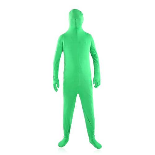 Photography Grüner Chromakey-Bodysuit, Uni, Spandex, Stretch, Erwachsenenkostüm, Zentai verschwindender Mann, Bodysuit, grüner Body für Greenscreen, Fotografie, Foto-Video (170 cm) von Dpofirs