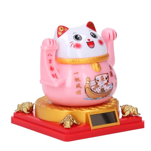 Solarbetriebene Winkekatze, Glückliche Maneki-Neko-Katze mit Winkendem Arm, Fengshui-Glücks- und Reichtums-Begrüßungskatze für Zuhause, Auto, Büro, Dekoration, Solarbetriebene Winkekatze, Glückliche Maneki-Neko-Katze mit Winkendem Arm, Fengshui-Glücks- und Reichtums-Begrüßungskatze für Zuhause, Auto, Büro, Dekoration, von Dpofirs