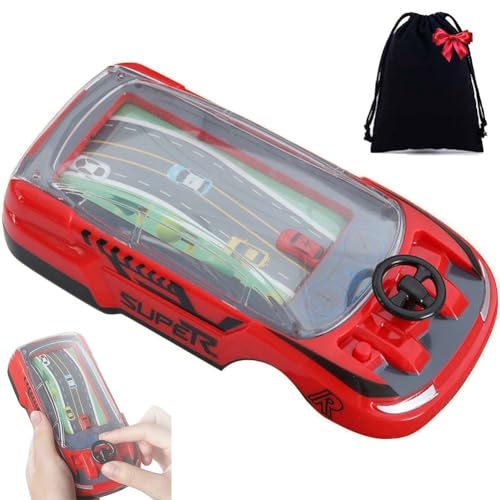 Dpptgh Autospiel-Handheld, Handheld-Rennauto-Spielautomat for Kinder mit Musik und Lichtern, Auto-Rennspielkonsole for Kinder, 2 einstellbare Geschwindigkeiten, Simulations-Fahrspielzeug(Red-1pcs) von Dpptgh