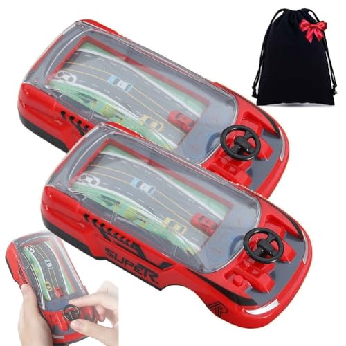 Dpptgh Autospiel-Handheld, Handheld-Rennauto-Spielautomat for Kinder mit Musik und Lichtern, Auto-Rennspielkonsole for Kinder, 2 einstellbare Geschwindigkeiten, Simulations-Fahrspielzeug(Red-2pcs) von Dpptgh