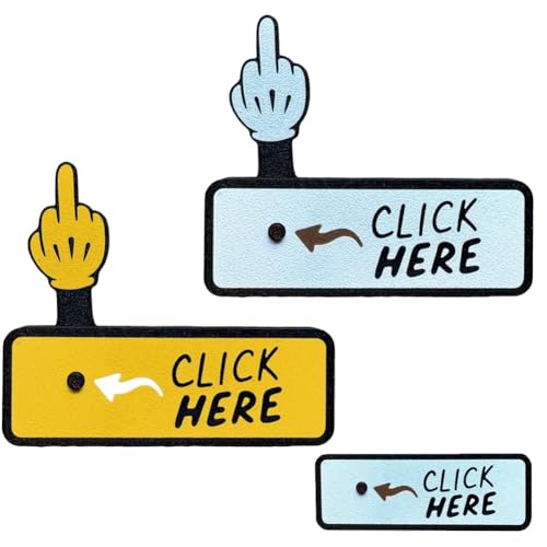 Dpptgh Der „Hier Klicken“-überraschungsknopf – Urkomisches Streichspielzeug, 3D-gedrucktes Pop-up-streichspielzeug mit Mittelfinger, Lustiges Clicker-zappel-Gag-Geschenk for Frauen(White+Gold) von Dpptgh