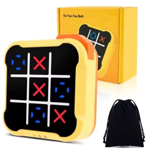 Elektronisches Tic Tac Toe-Spiel, Handheld-Super-Tic Tac Toe-Brettspiel, Ultimative Spaß-Puzzle-Spielekonsole, Tragbare Reise-Fidget-Handheld-Elektronik for Bildung und Gedächtnisentwicklung(Yellow) von Dpptgh