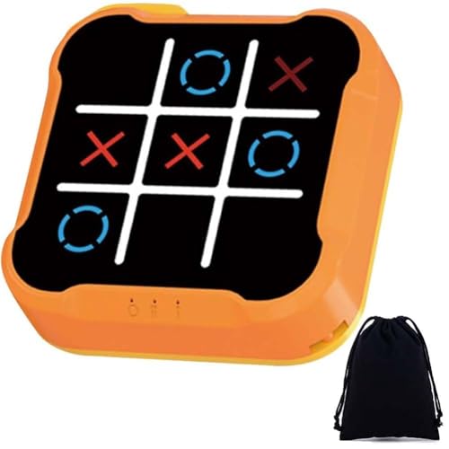 Elektronisches Tic Tac Toe-Spiel, Handheld-Super-Tic Tac Toe-Brettspiel, Ultimative Spaß-Puzzle-Spielekonsole, Tragbare Reise-Fidget-Handheld-Elektronik for Bildung und Gedächtnisentwicklung(Orange) von Dpptgh
