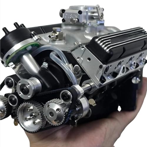 Ohv V8 Benzin Motor Small-block Modell Kits, Motor-Set, Cison V8 Gas Motorsatz, Miniatur V8 Stem, Pädagogisch Realistisches Geschenk für Erwachsene Teenager(Black) von Dpptgh