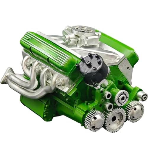 V8-Motormodell-Kits mit Ventilen, Cison V8 Benzinmotor, Mini-Set V8 zum Selberbauen, realistisches pädagogisches Geschenk für Erwachsene und Jugendliche (Grün) von Dpptgh