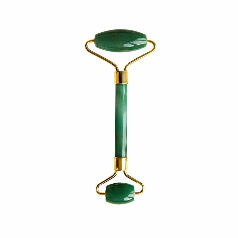 Aventurine Jade Soothing Energy Facial Rollers (Gold Metal Handle) von Dr Botanicals