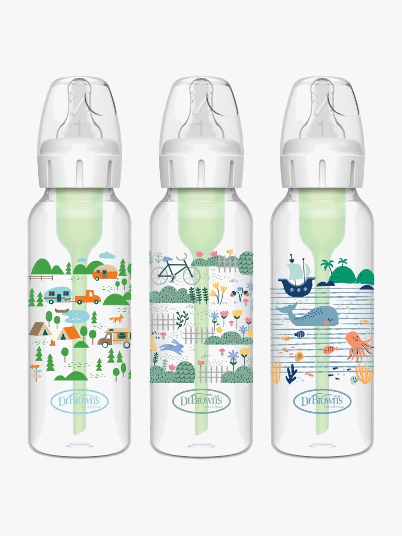 Dr. Brown NarrowNeck Options+ Babyflaschen 250 ml 3er-Pack, Landscape von Dr. Brown's