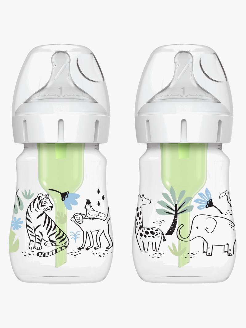 Dr. Brown WideNeck Options+ Babyflaschen 150 ml 2er-Pack, Jungle von Dr. Brown's