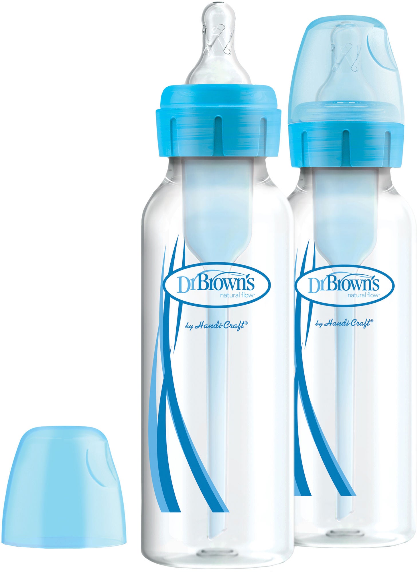 Dr. Brown's Option+ Schmaler Hals Babyflasche 250 ml 2er-Pack, Blå von Dr. Brown's