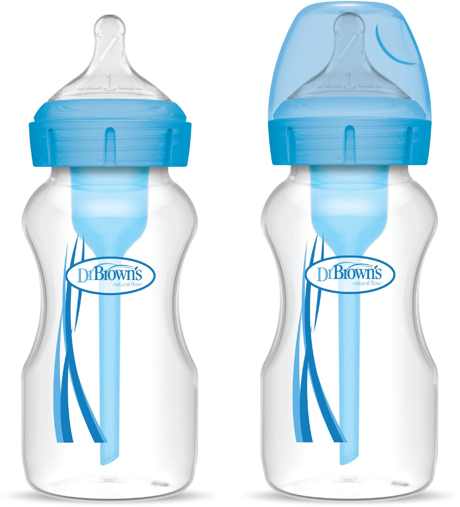 Dr. Brown's Options+ Weiter Hals Fläschchen 270 ml 2er-Pack, Blau Dr. Brown's Options+ Weiter Hals Fläschchen 270 ml 2er-Pack, Blau von Dr. Brown's