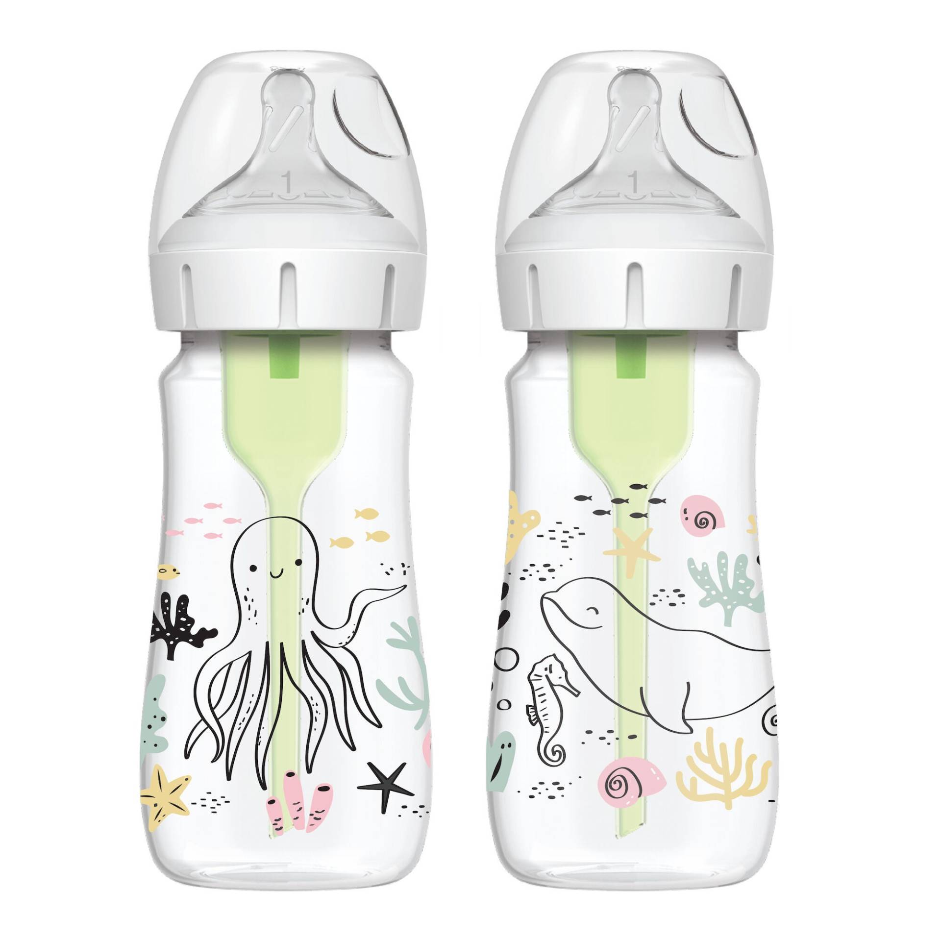 Dr. Brown's WideNeck Options+ Fläschchen Ocean 270 ml 2er-Pack, Weiß Dr. Brown's WideNeck Options+ Fläschchen Ocean 270 ml 2er-Pack, Weiß von Dr. Brown's