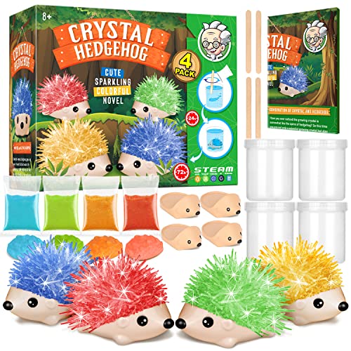 Dr. Daz Igel Kristalle Züchten - Kristall Zucht Hedgehog, 4 Stück - Experimente für Kinder ab 6 7 8 9 10 Jahre - Crystal Growing Spielzeug Geschenk Junge von Dr. Daz