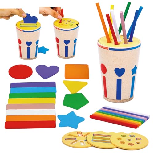 Dr. MUYA® Montessori Spielzeug 1 2 3 Jahre, Farbe Sortierspiel, Steckspiel, Kinder Spielzeug ab 1 Jahr, Lernspielzeug, Holzspielzeug, Motorikspielzeug, Geschenk 1-3 Jahre Kinder Junge Mädchen von Dr. MUYA