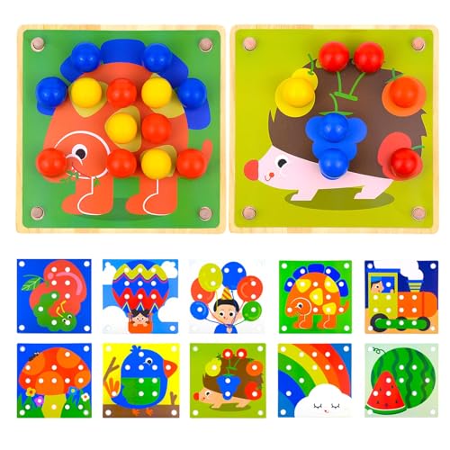 Dr. MUYA® Montessori Spielzeug 1 2 3 Jahre, Spielzeug ab 2 Jahre Junge, Kinderspielzeug ab 2 Jahre, Holzspielzeug, Steckspiel, Lernspielzeug, Geschenk 1-3 Jahre Kinder Junge Mädchen von Dr. MUYA
