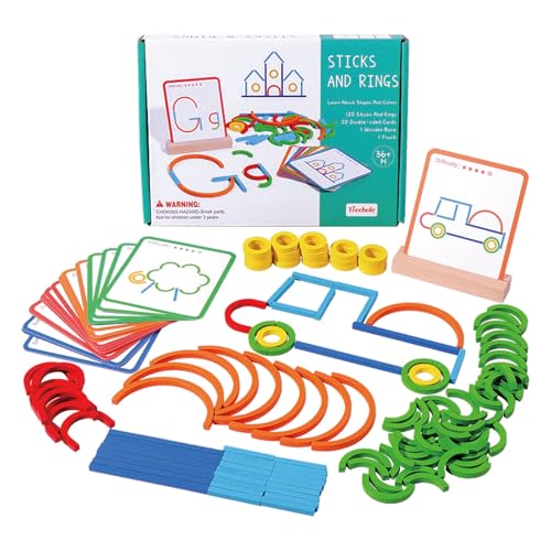Dr. MUYA® Montessori Spielzeug 3 4 5 6 Jahre, Holzspielzeug ab 3 Jahre, Tangram Kinder, Lernspiele ab 4 Jahre, Feinmotorik ab 3 Jahre, Lernspielzeug, Geschenk 3-6 Jahre Kinder Junge Mädchen von Dr. MUYA