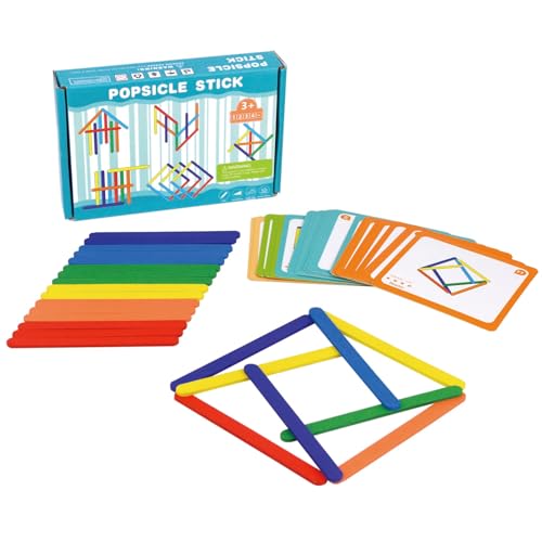 Dr. MUYA® Montessori Spielzeug Für 3 4 5 Jahre, Tangram Kinder, Eisstiele. Lernspiele Ab 3 Jahre, Kinderspielzeug Ab 3 Jahre, Holzspielzeug Ab 3 Jahre, Geschenk Für 3–5 Jahre Kinder Junge Mädchen von Dr. MUYA