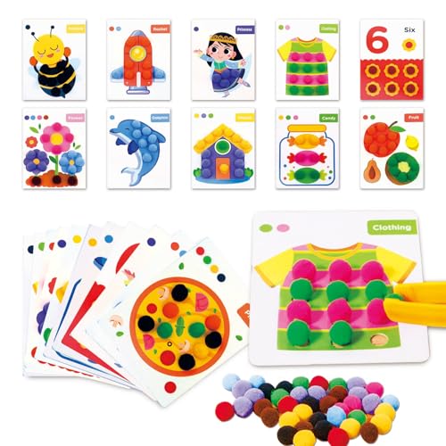 Dr. MUYA® Montessori Spielzeug ab 3 4 5 6 Jahre, Kinderspielzeug ab 3 Jahre, Klammer Plüsch Ballspiel, Farben Sortier Stapelspielzeug, Motorikspielzeug, Geschenk 3 Jahre Kinder Mädchen Junge von Dr. MUYA