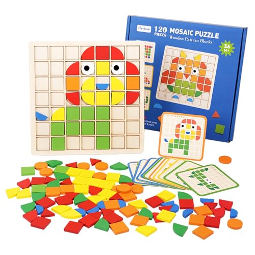 Dr. MUYA® Montessori Spielzeug ab 3 4 5 6 Jahre, Mosaik Puzzle, Kinderspielzeug ab 3 Jahre, Spiele ab 3 Jahren, Motorikspielzeug, Tangram Kinder, Geschenk 3 Jahre Kinder Mädchen Junge von Dr. MUYA