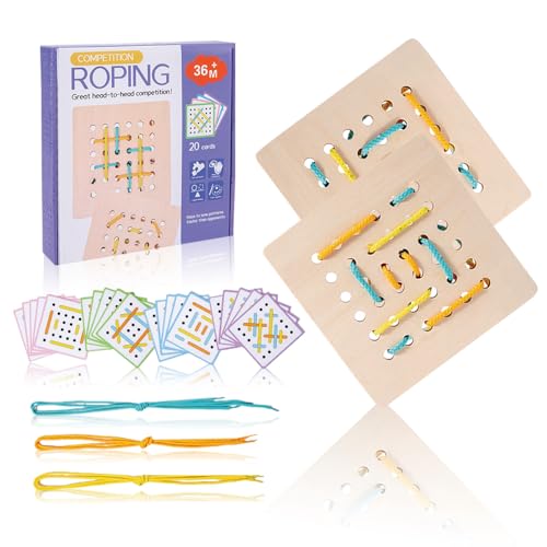 Dr. MUYA® Montessori Spielzeug ab 3 4 5 Jahre, Kinderspielzeug ab 3 Jahre, Fädelspielzeug Fädelbrett für Kinder, Montessori Fädelspiel, Motorikspielzeug, Geschenk 3 Jahre Kinder Mädchen Junge von Dr. MUYA