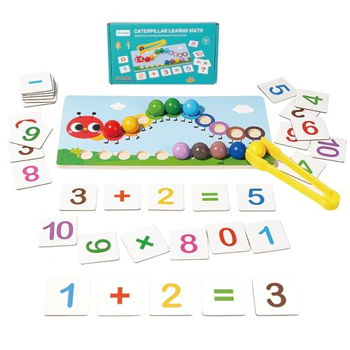 Dr. MUYA® Montessori Spielzeug 3 4 5 Jahre, Zahlen Lernen, Lernspiele, Holzspielzeug, Motorikspielzeug, Feinmotorik, Hand-Auge-Koordination, Geschenk 3–5 Jahre Kinder Junge Mädchen von Dr. MUYA